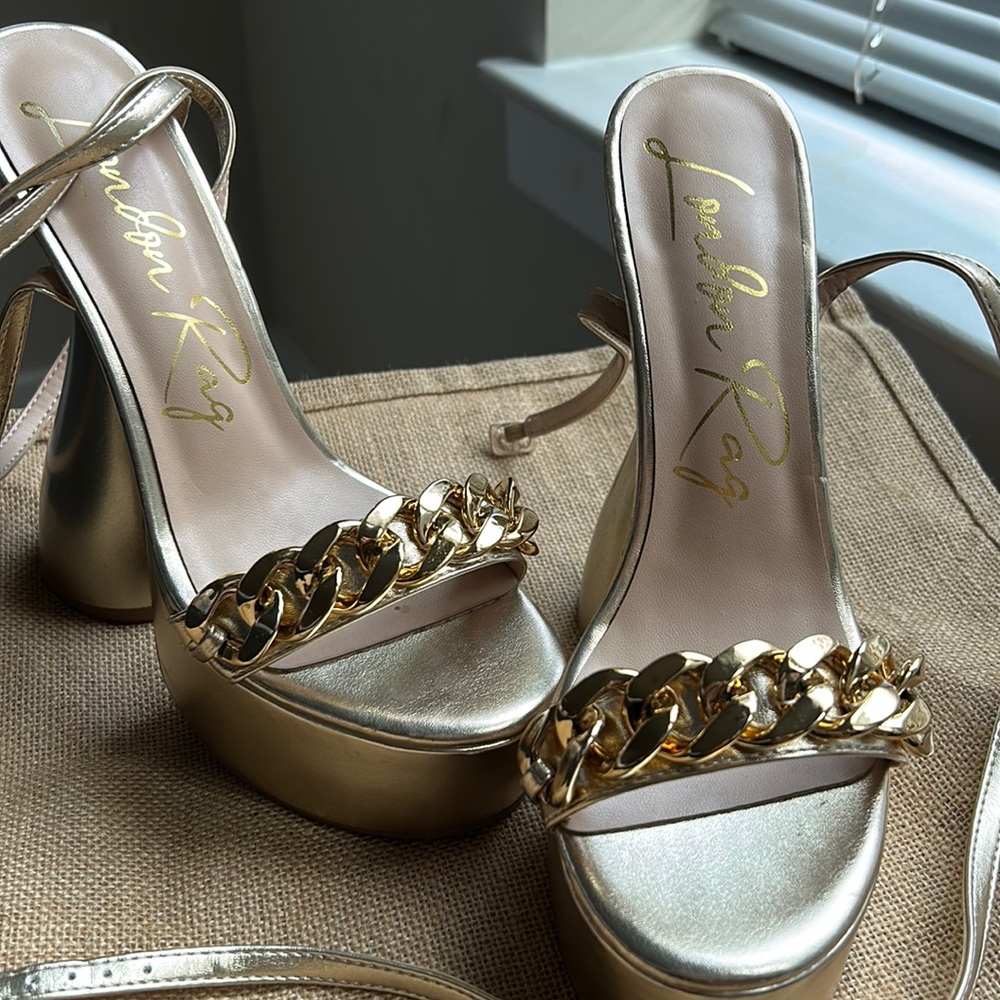 Gold Platform (w/Cuban link strap) Heels